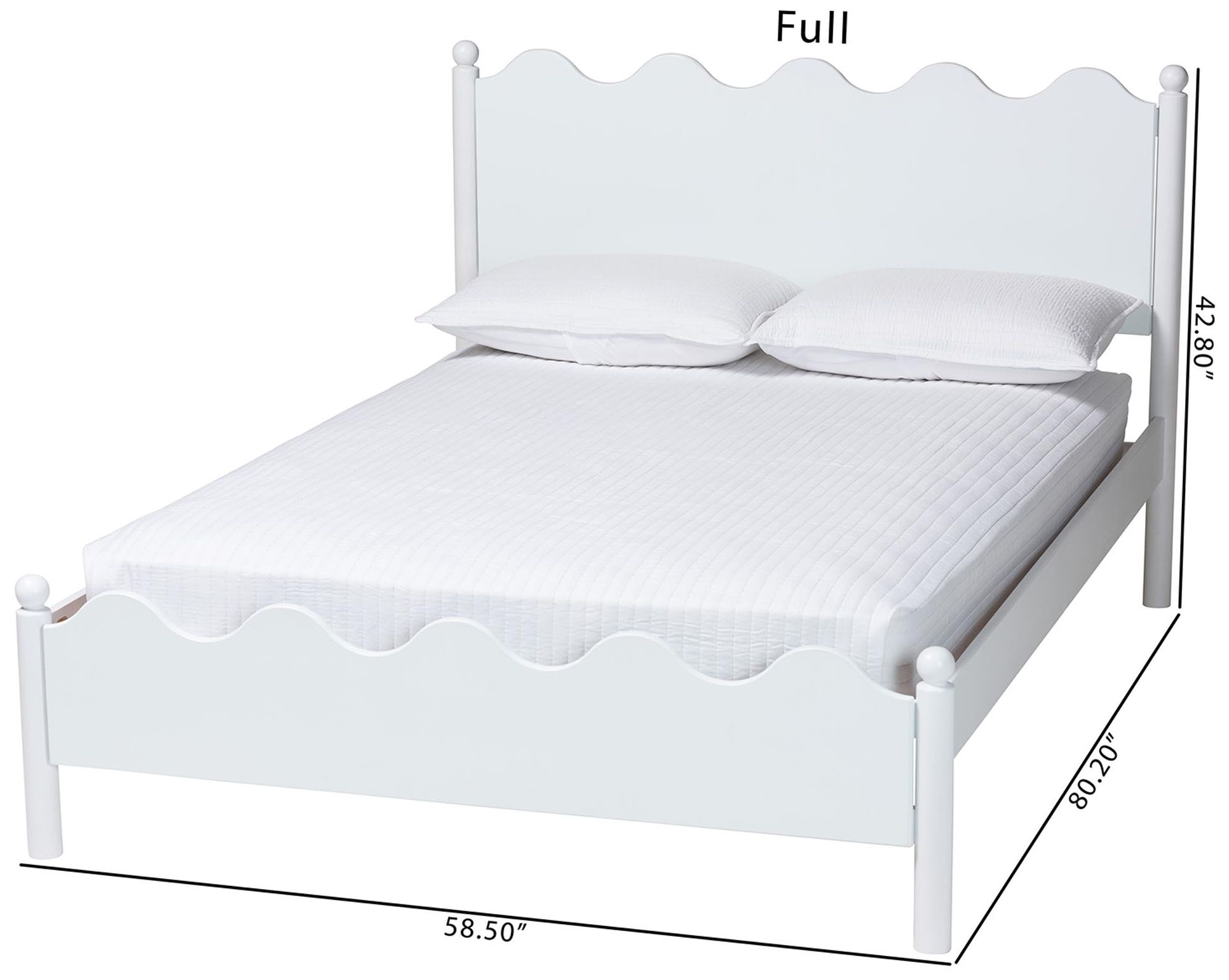 Baxton Studio Malaya Modern White Wood Full Platform Bed