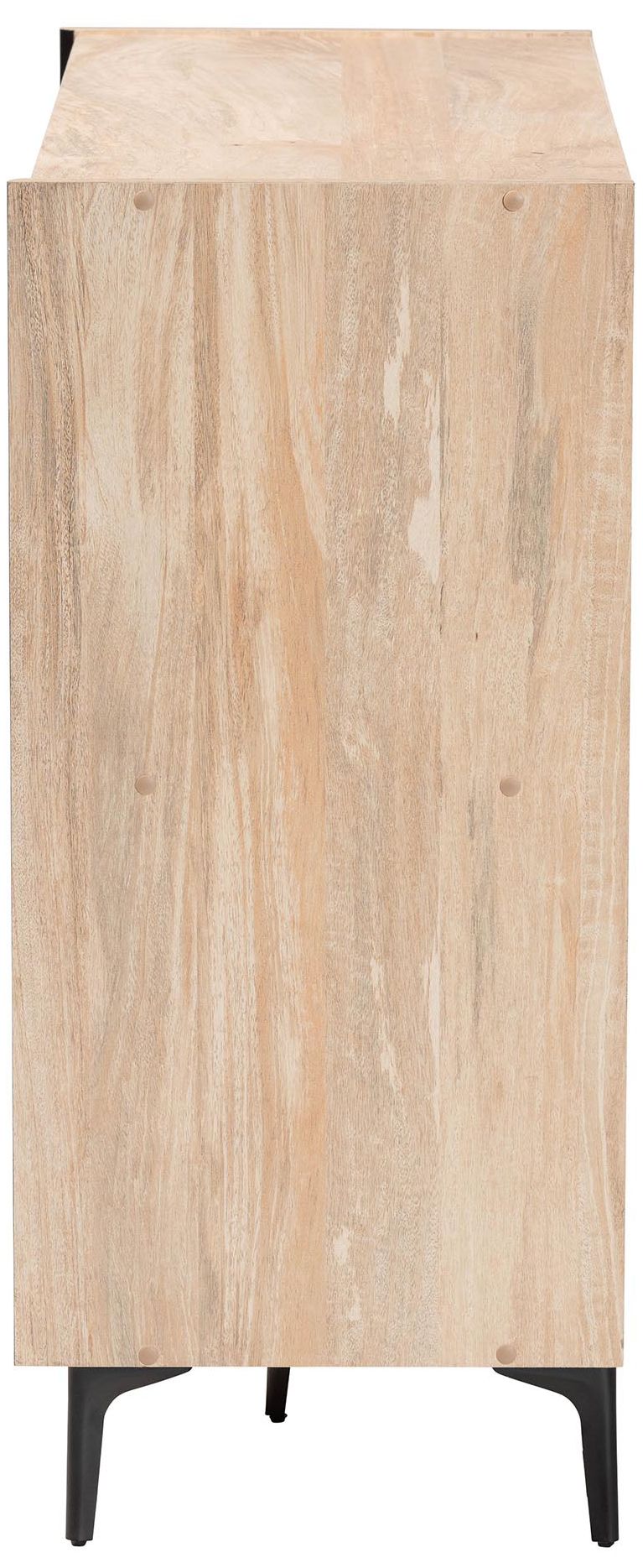 Image 5 Baxton Studio Malcolm Oak Brown Wood Shoe Cabinet with Flipper Doors more views