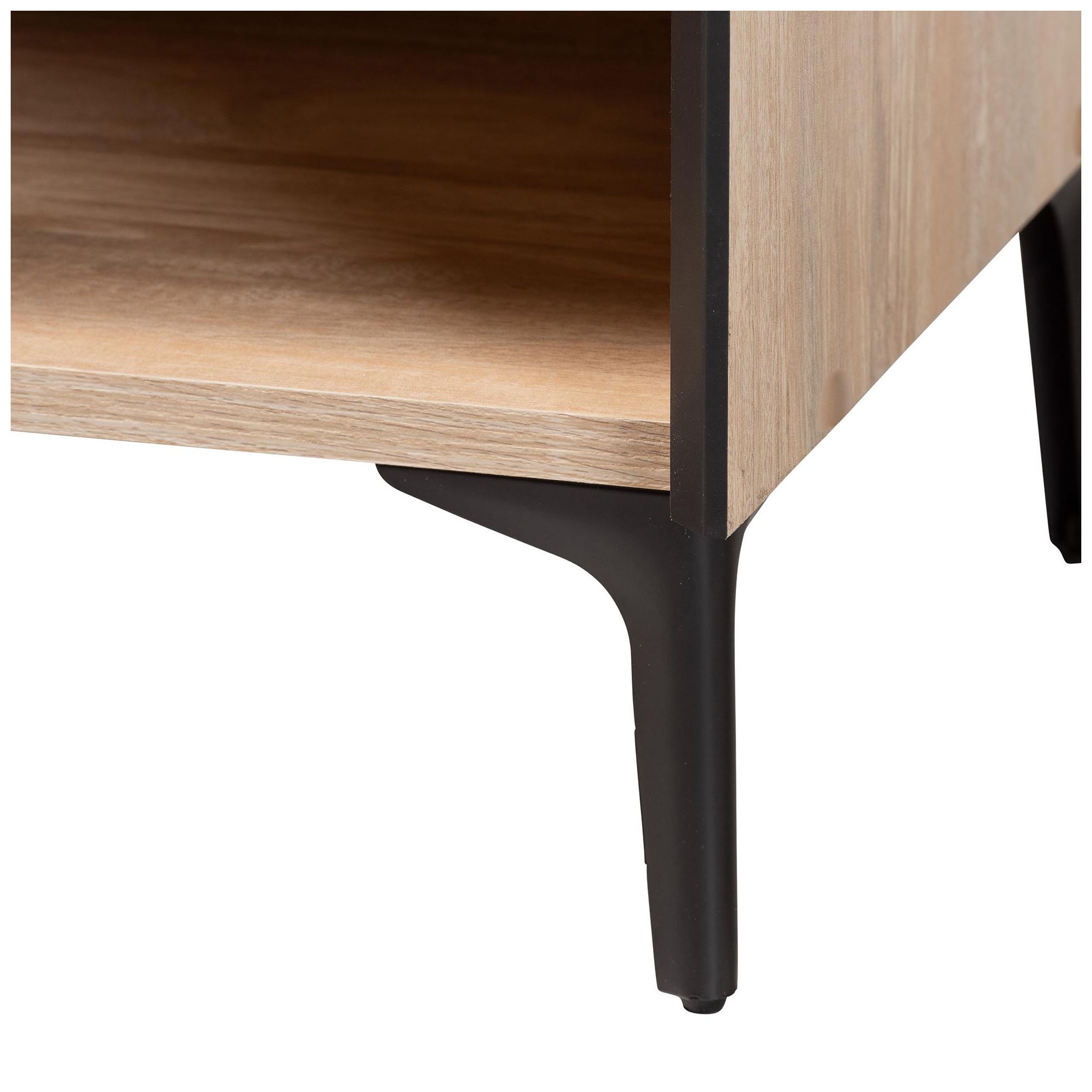 Image 7 Baxton Studio Malcolm Oak Brown Wood Shoe Cabinet with Flipper Doors more views