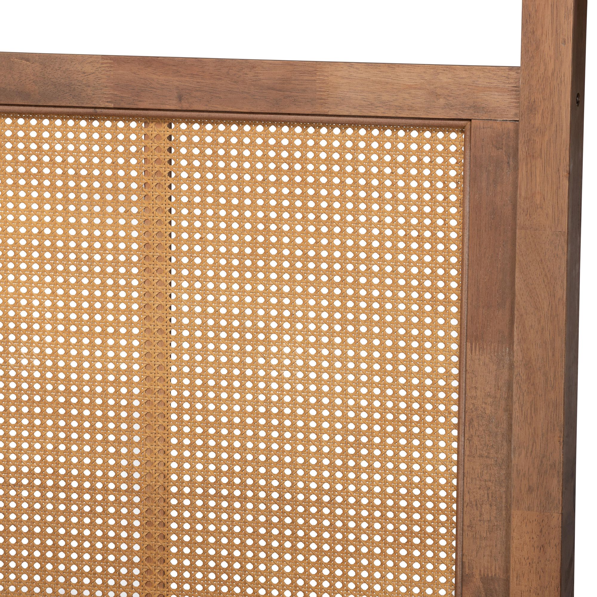 Thumbnail3 of Baxton Studio Malia Walnut Brown Wood King Size Canopy Bed more views