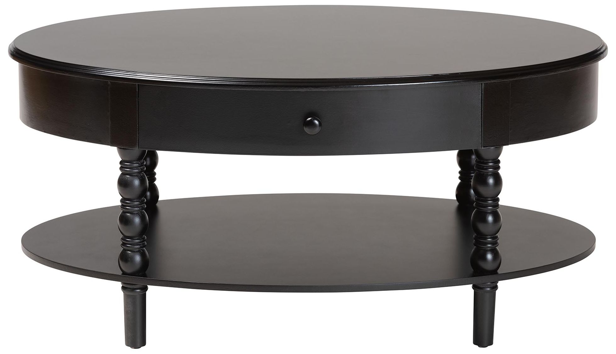 Thumbnail4 of Baxton Studio Malinda Black Wood 1-Drawer Coffee Table with Spindle Legs more views