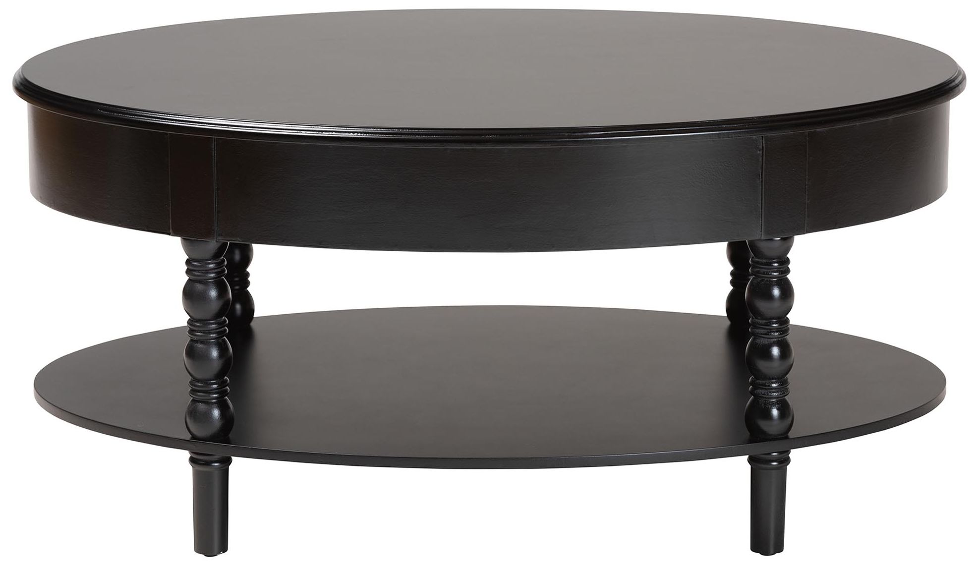 Baxton Studio Malinda Black Wood 1-Drawer Coffee Table with Spindle Legs