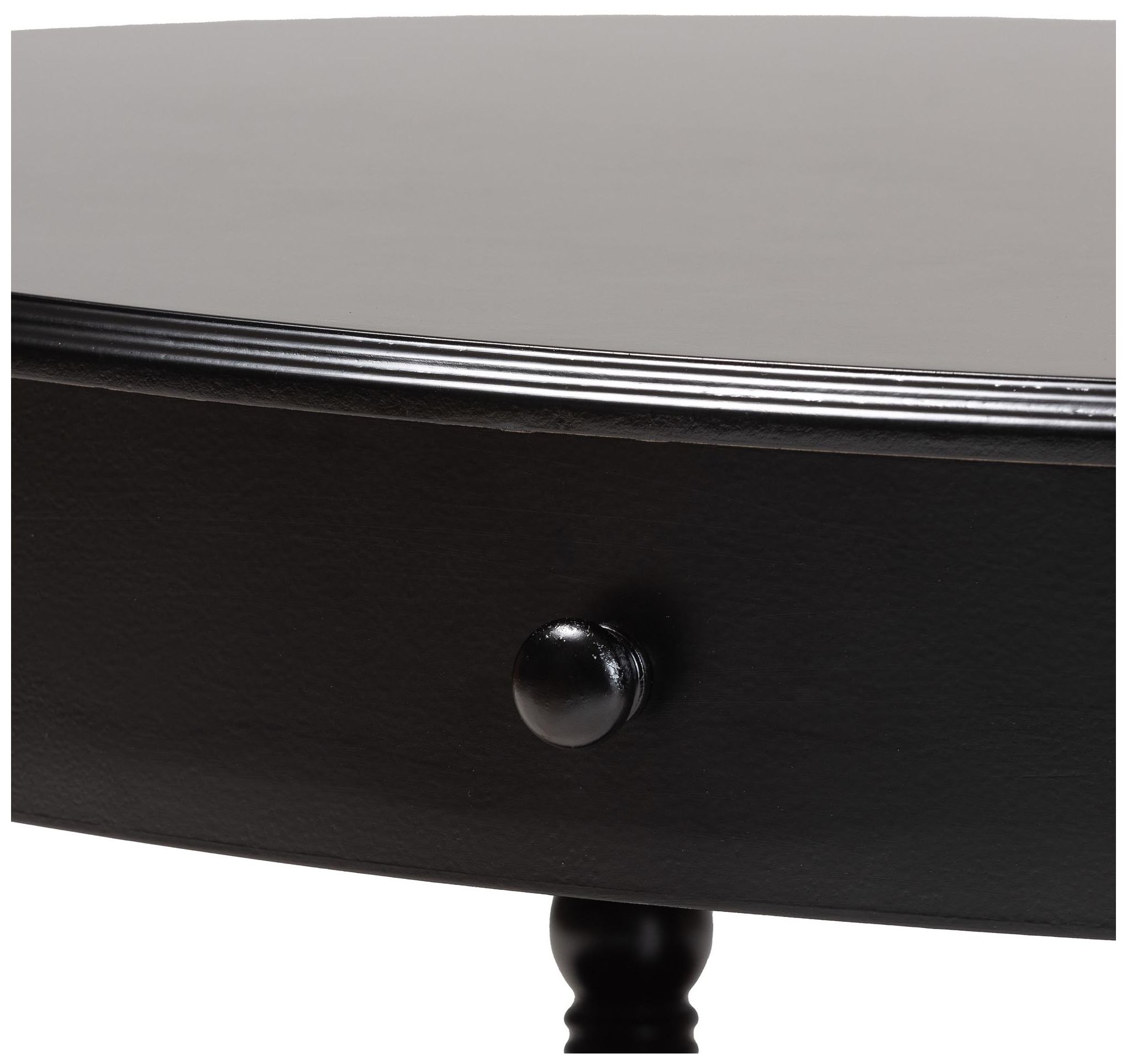 Baxton Studio Malinda Black Wood 1-Drawer Coffee Table with Spindle Legs