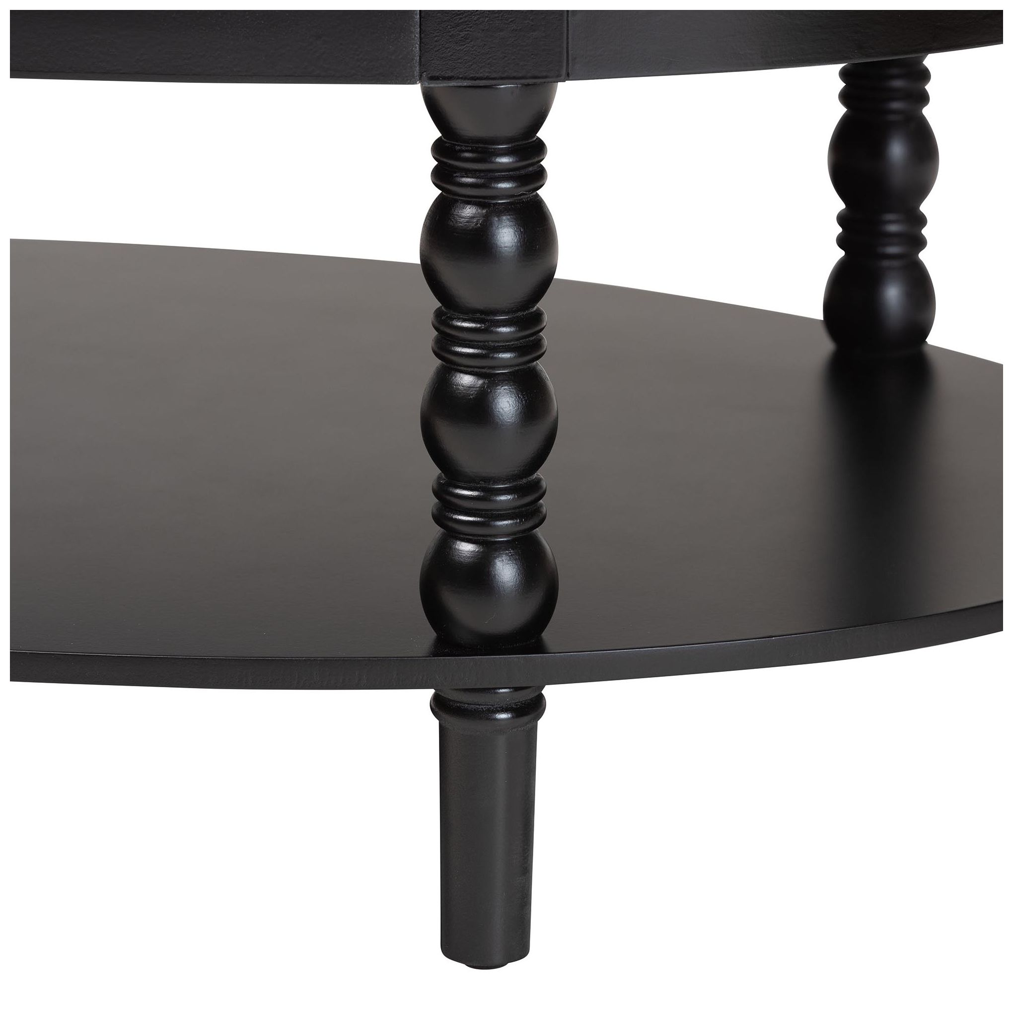 Baxton Studio Malinda Black Wood 1-Drawer Coffee Table with Spindle Legs