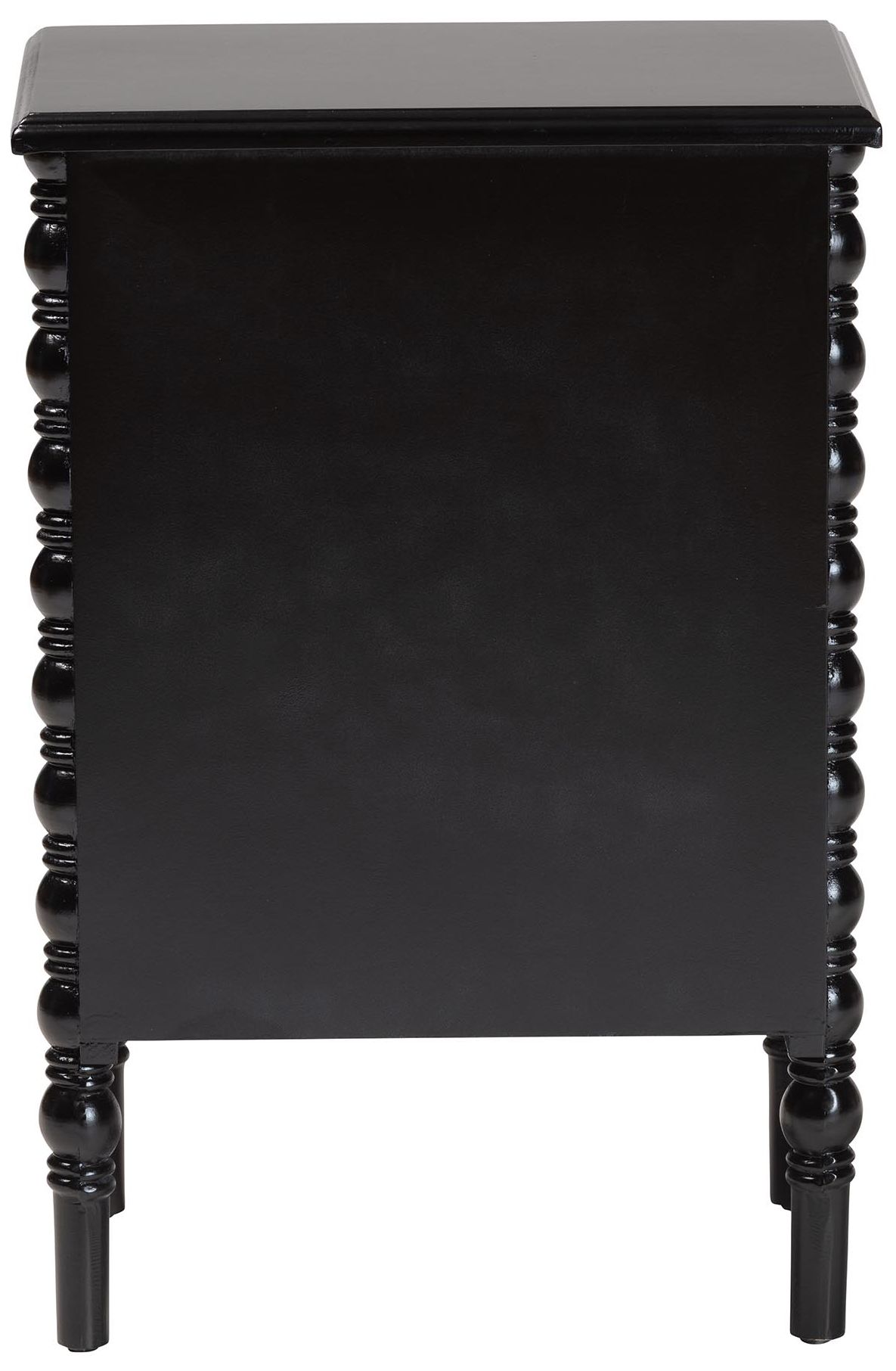 Image 6 Baxton Studio Malinda Black Wood 3-Drawer End Table with Spindle Legs more views