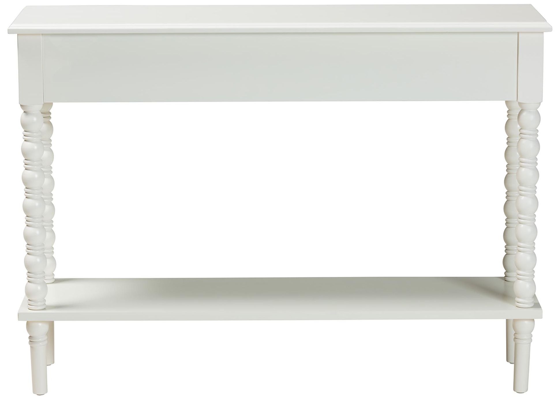 Image 6 Baxton Studio Malinda White Wood 2-Drawer Console Table with Spindle Legs more views