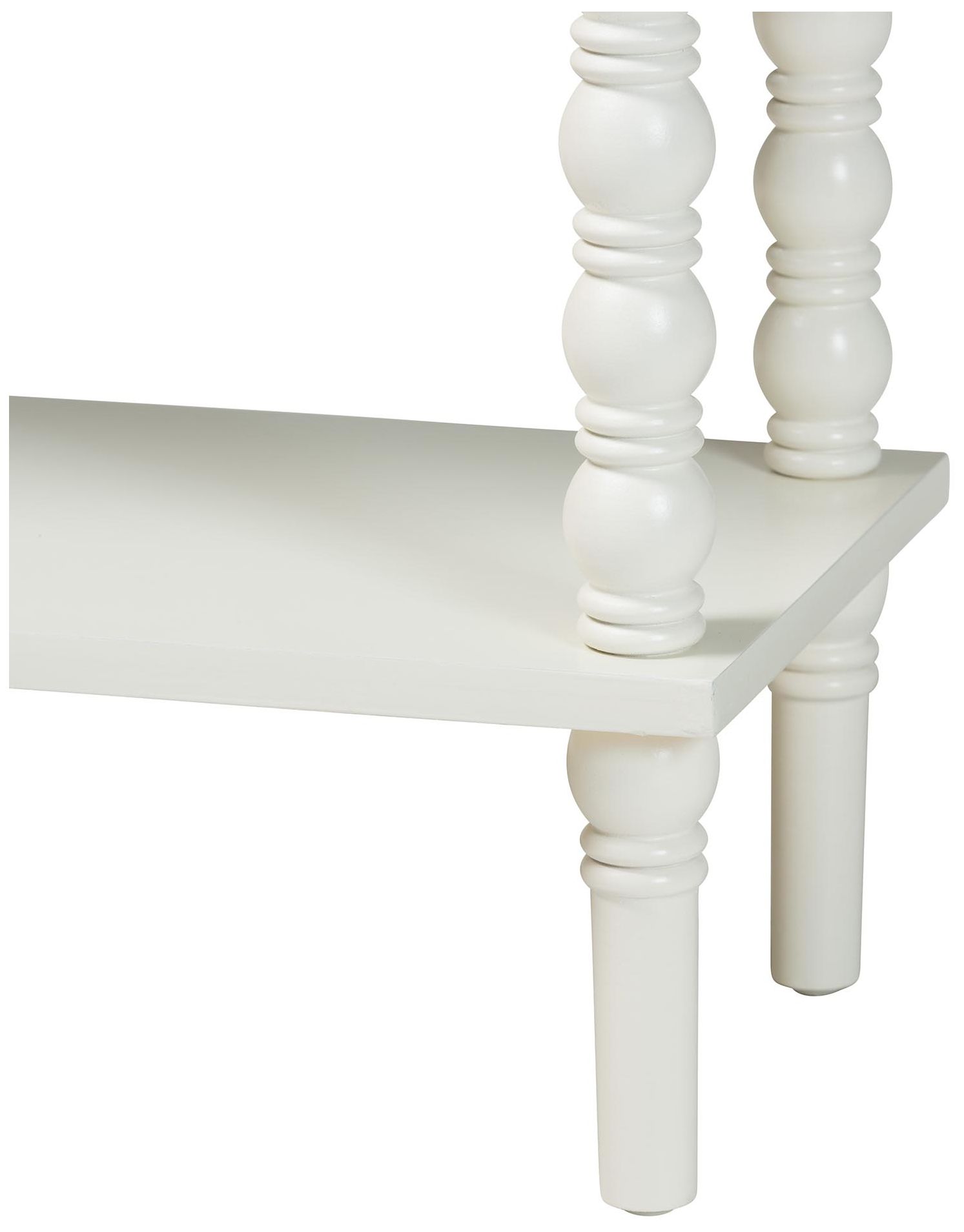 Baxton Studio Malinda White Wood 2-Drawer Console Table with Spindle Legs