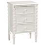 Baxton Studio Malinda White Wood 3-Drawer End Table with Spindle Legs