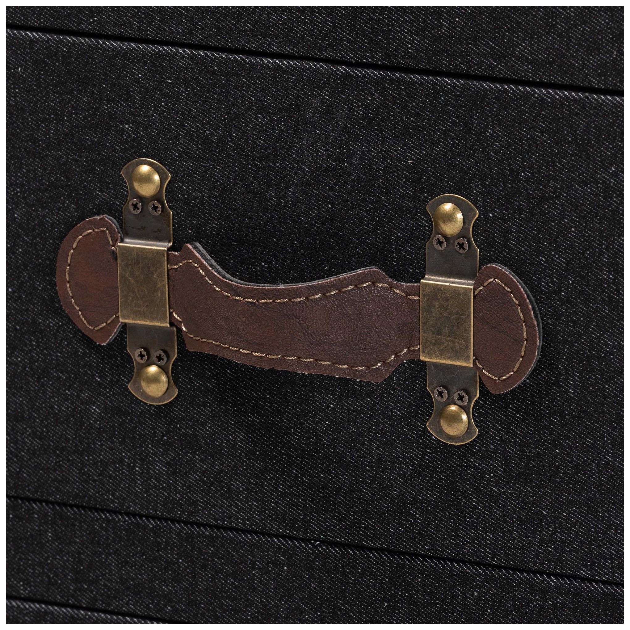 Image 7 Baxton Studio Mallison Vintage Black Canvas 3 Drawer End Table more views