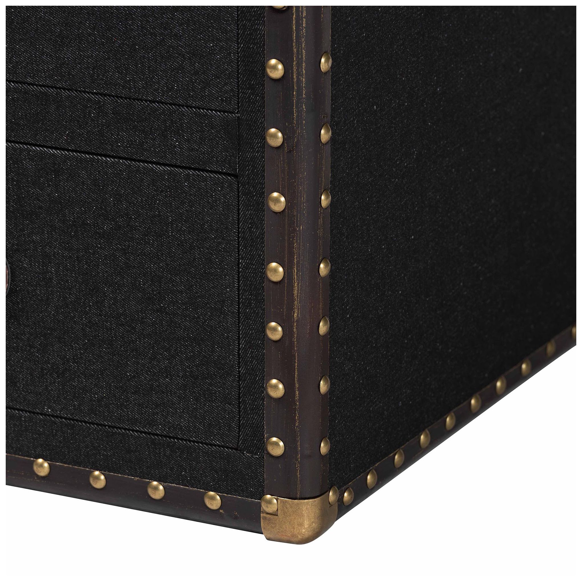 Baxton Studio Mallison Vintage Black Canvas 3 Drawer End Table