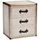 Baxton Studio Mallison Vintage White Canvas 3 Drawer End Table