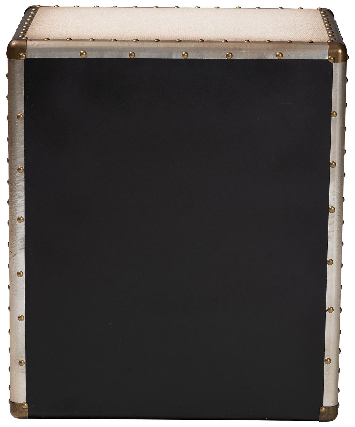 Image 6 Baxton Studio Mallison Vintage White Canvas 3 Drawer End Table more views