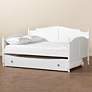 Baxton Studio Mara White Full Daybed w/ Roll-Out Trundle Bed