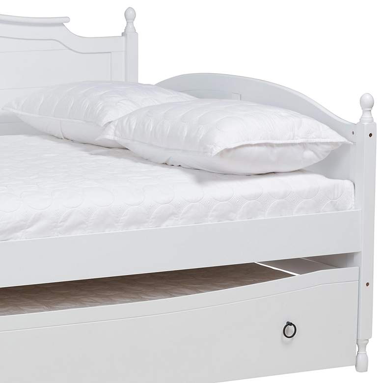 Image 3 Baxton Studio Mara White Full Daybed w/ Roll-Out Trundle Bed more views