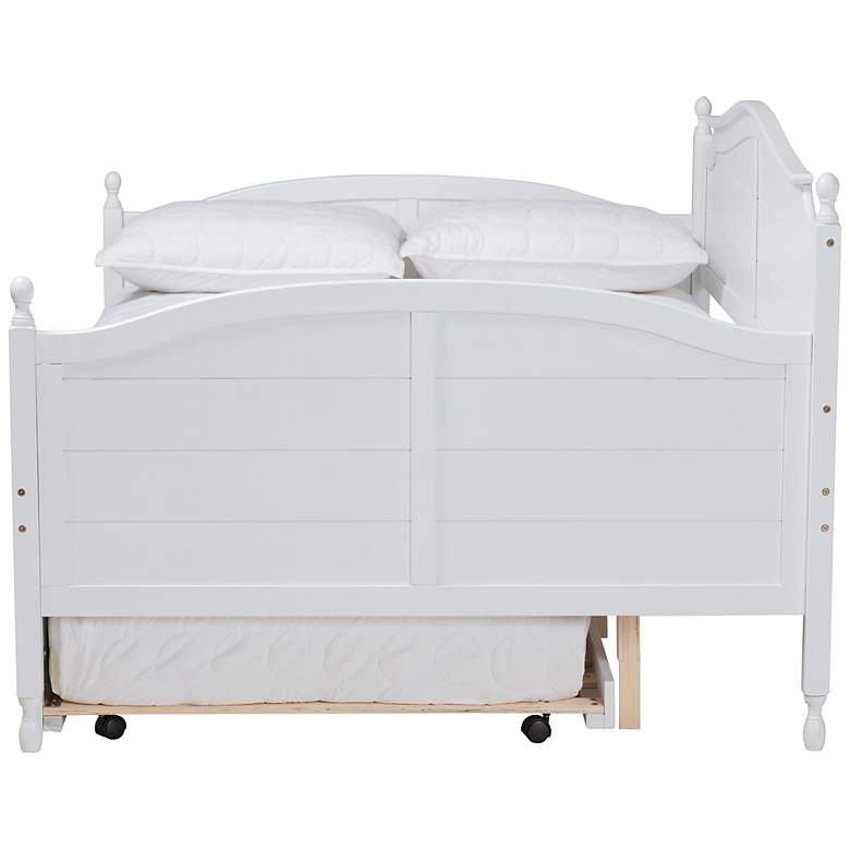 Image 7 Baxton Studio Mara White Full Daybed w/ Roll-Out Trundle Bed more views