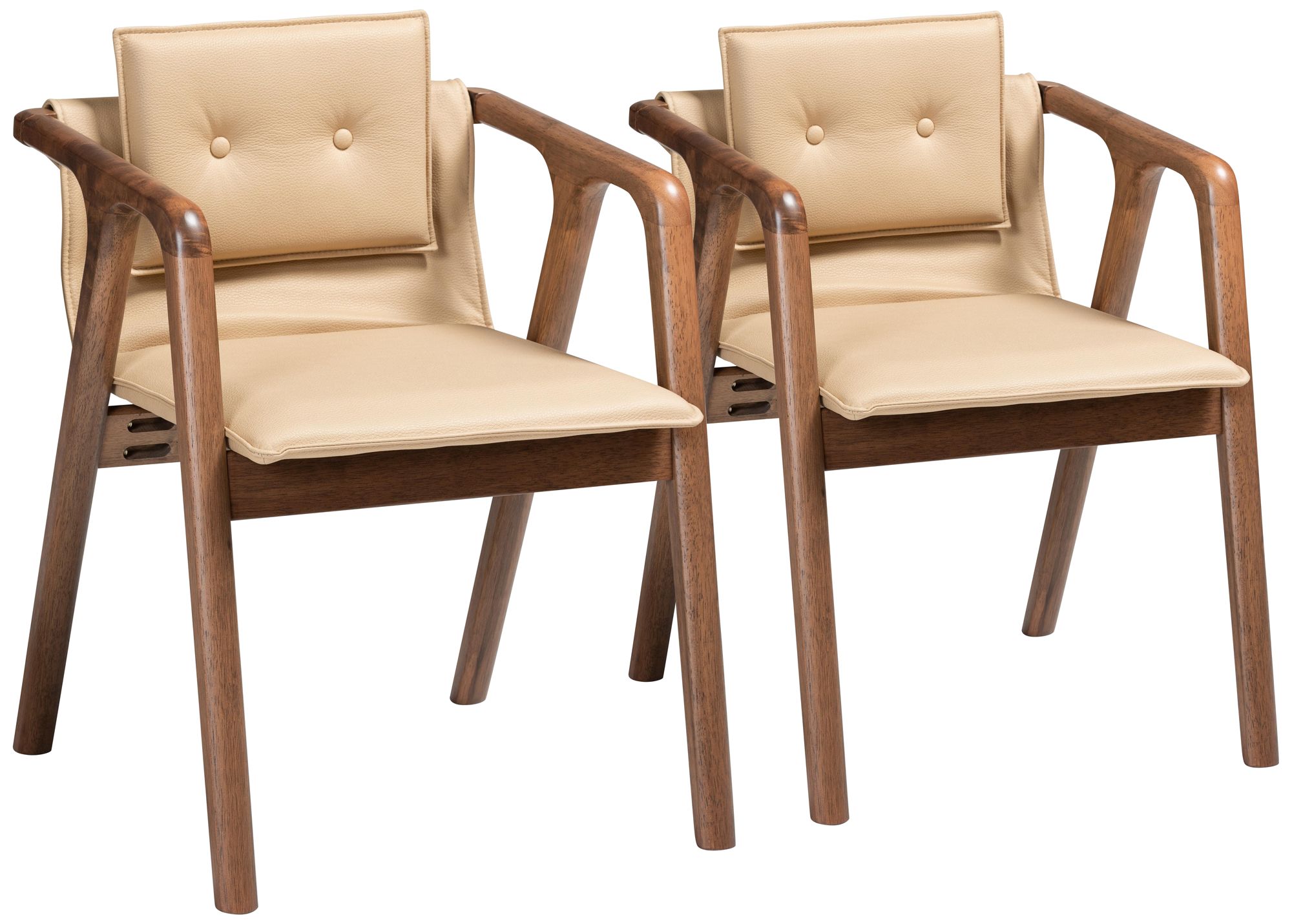 Baxton Studio Marcena Tufted Beige Dining Chairs Set of 2 452T0