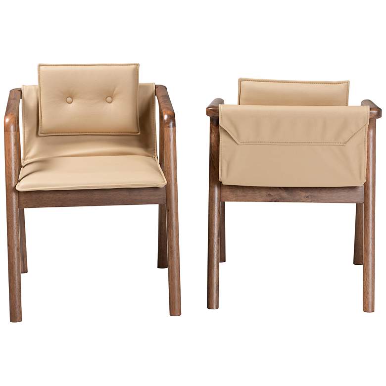 Image 6 Baxton Studio Marcena Tufted Beige Dining Chairs Set of 2 more views