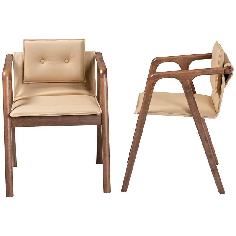 Image 7 Baxton Studio Marcena Tufted Beige Dining Chairs Set of 2 more views