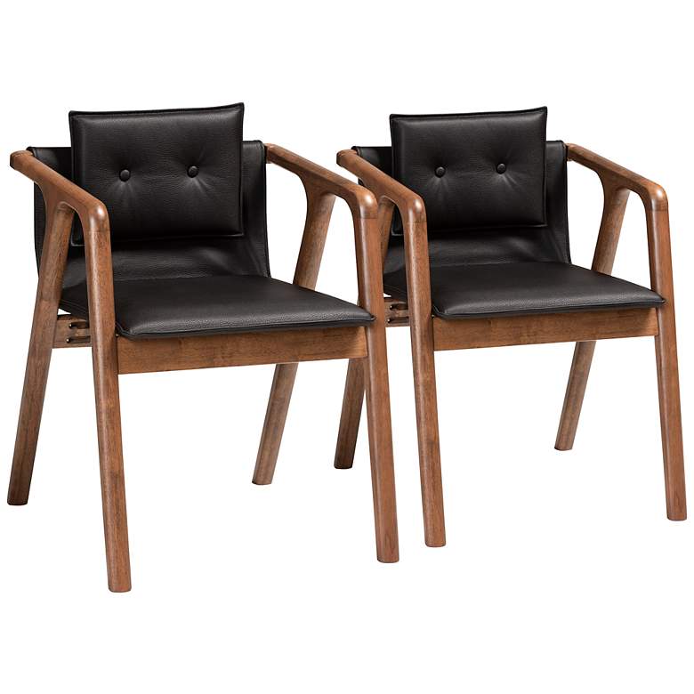 Image 2 Baxton Studio Marcena Tufted Black Dining Chairs Set of 2