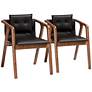 Baxton Studio Marcena Tufted Black Dining Chairs Set of 2 in scene