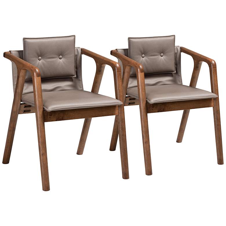 Image 2 Baxton Studio Marcena Tufted Gray Dining Chairs Set of 2