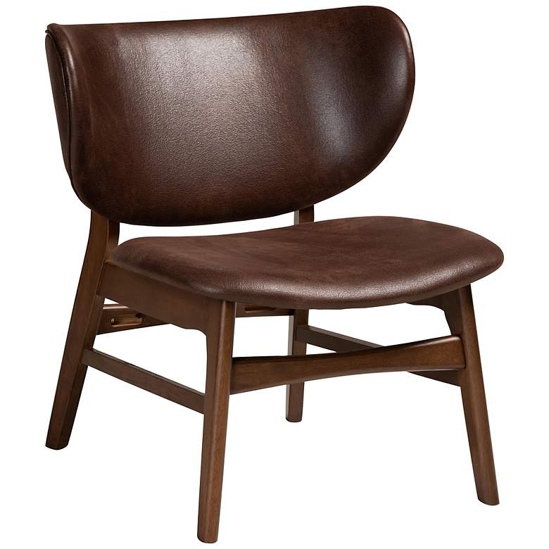 Image 2 Baxton Studio Marcos Dark Brown Faux Leather Accent Chair