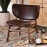 Thumbnail1 of Baxton Studio Marcos Dark Brown Faux Leather Accent Chair