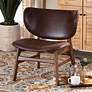 Baxton Studio Marcos Dark Brown Faux Leather Accent Chair