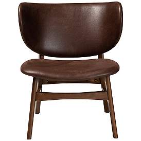 Image5 of Baxton Studio Marcos Dark Brown Faux Leather Accent Chair more views