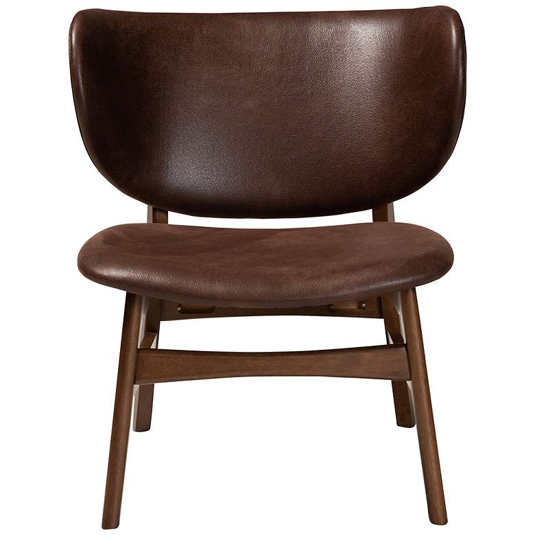 Image 5 Baxton Studio Marcos Dark Brown Faux Leather Accent Chair more views