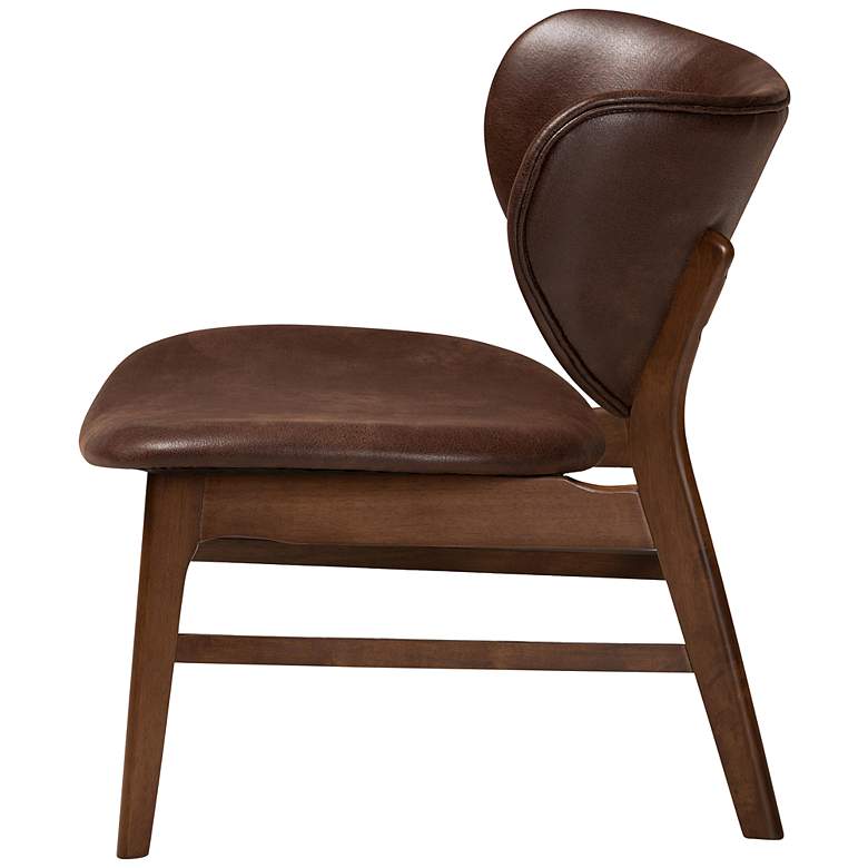 Image 6 Baxton Studio Marcos Dark Brown Faux Leather Accent Chair more views