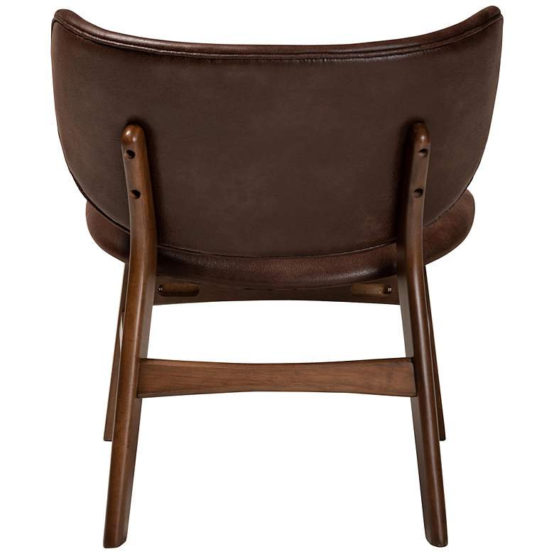 Image 7 Baxton Studio Marcos Dark Brown Faux Leather Accent Chair more views