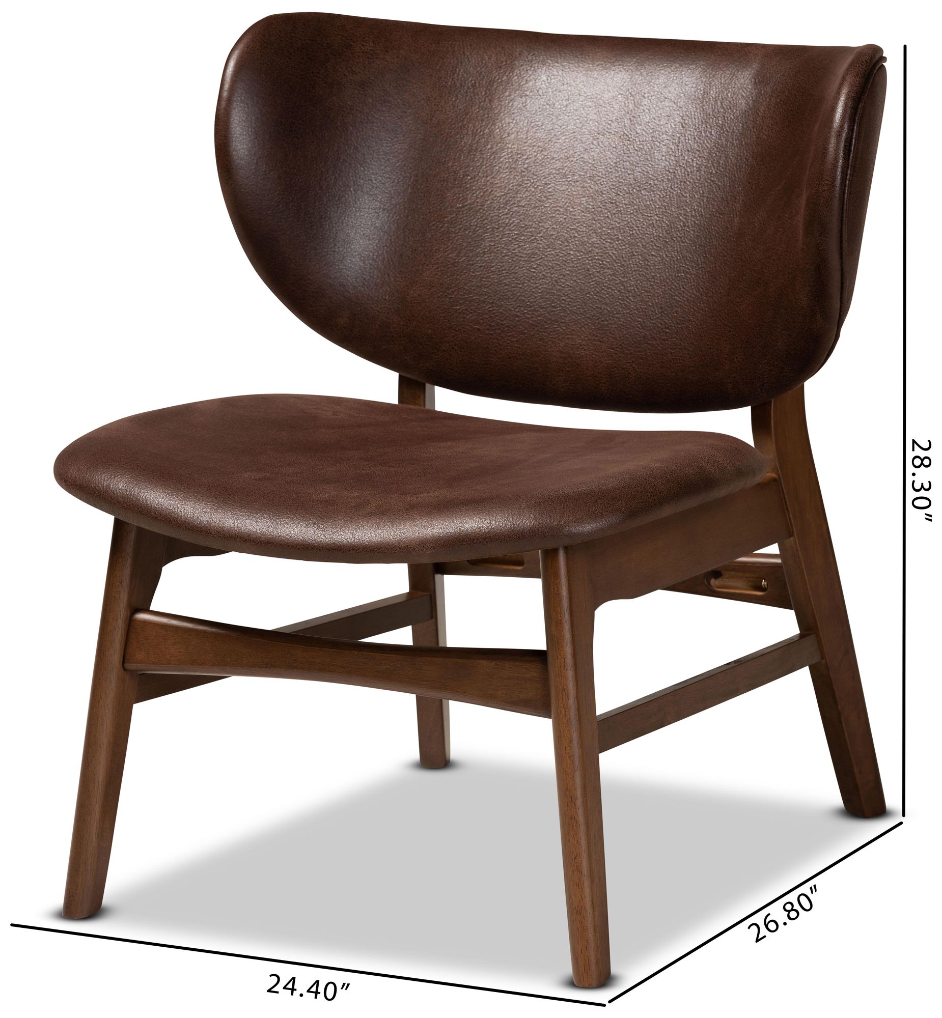Baxton Studio Marcos Dark Brown Faux Leather Accent Chair