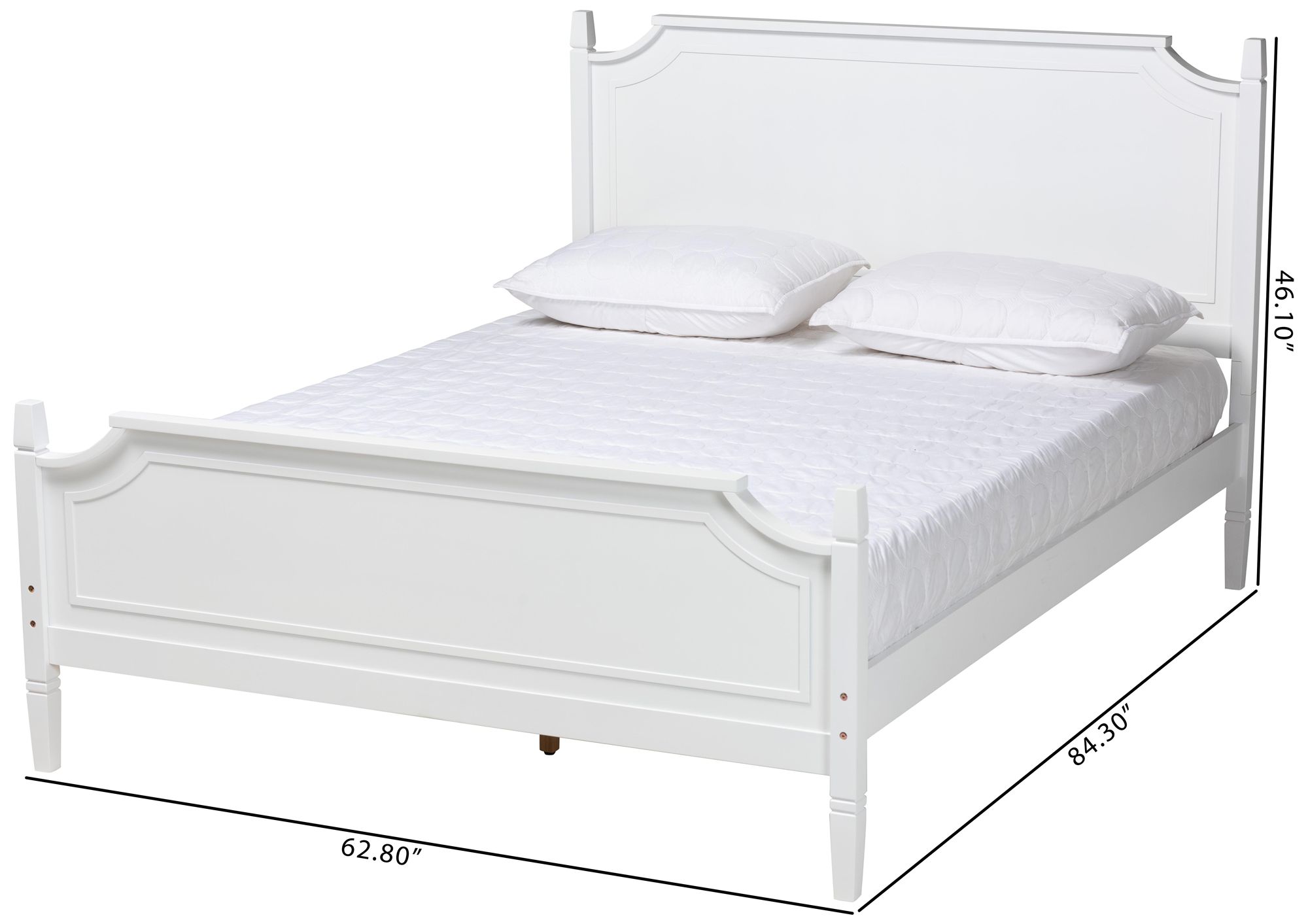 Baxton Studio Mariana White Wood Queen Platform Bed