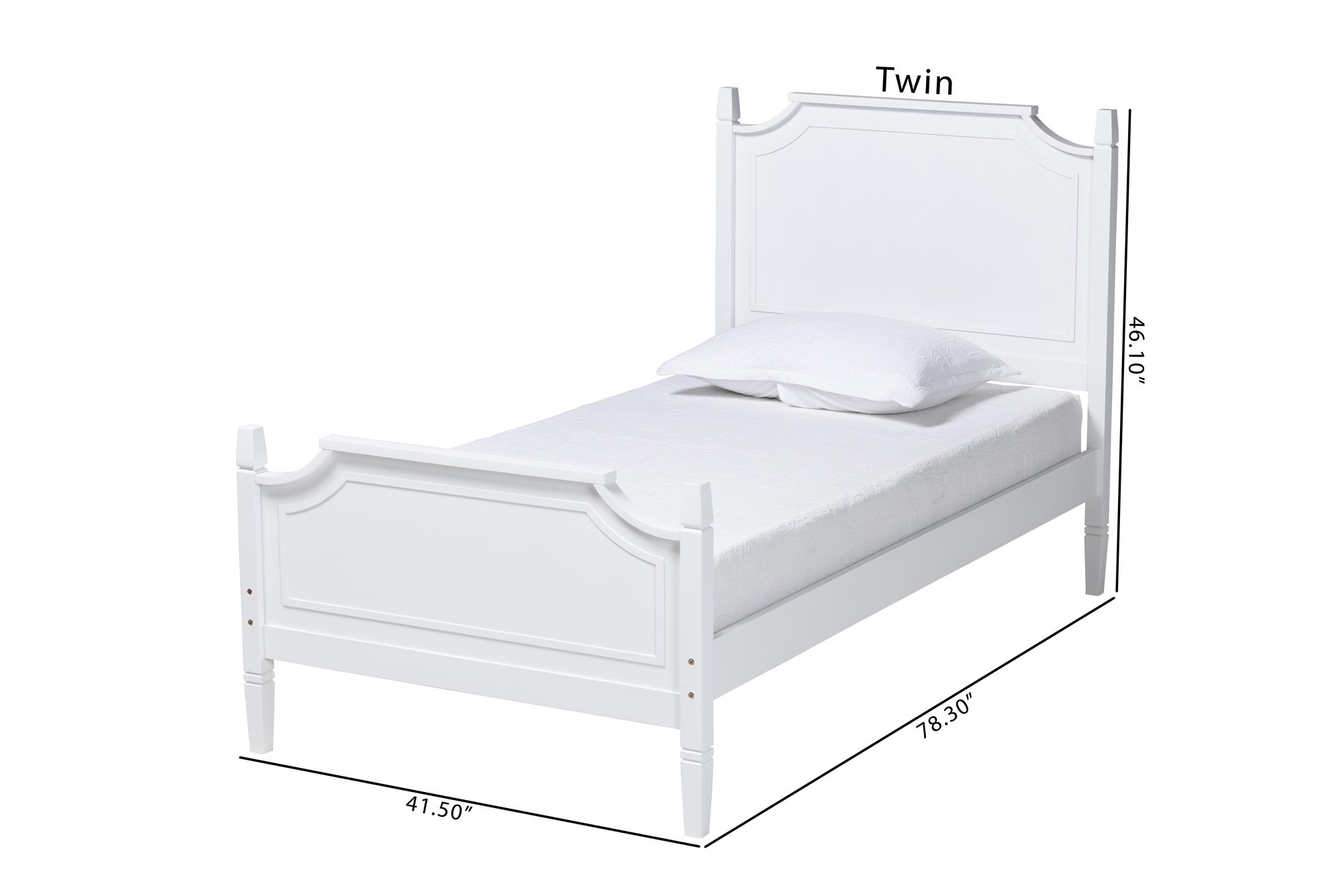 Baxton Studio Mariana White Wood Twin Platform Bed