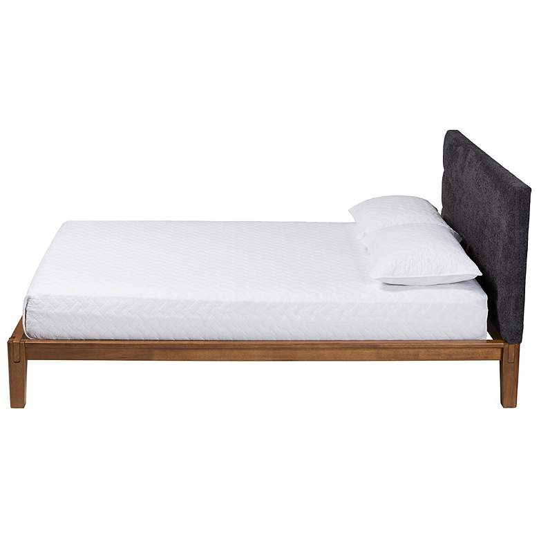 Image 4 Baxton Studio Mariette Dark Grey Teddy Fabric Queen Bed more views