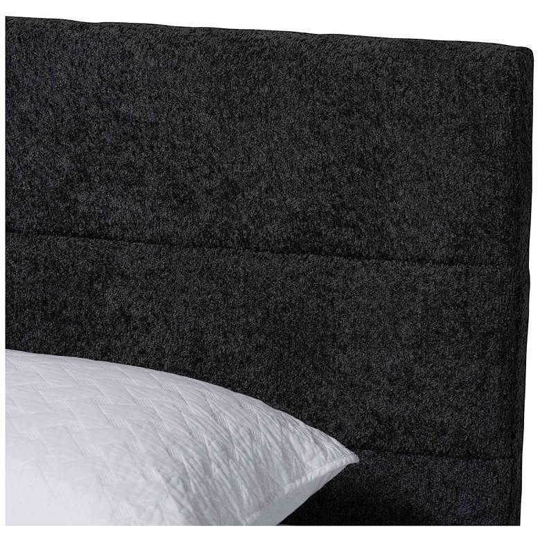 Image 6 Baxton Studio Mariette Dark Grey Teddy Fabric Queen Bed more views