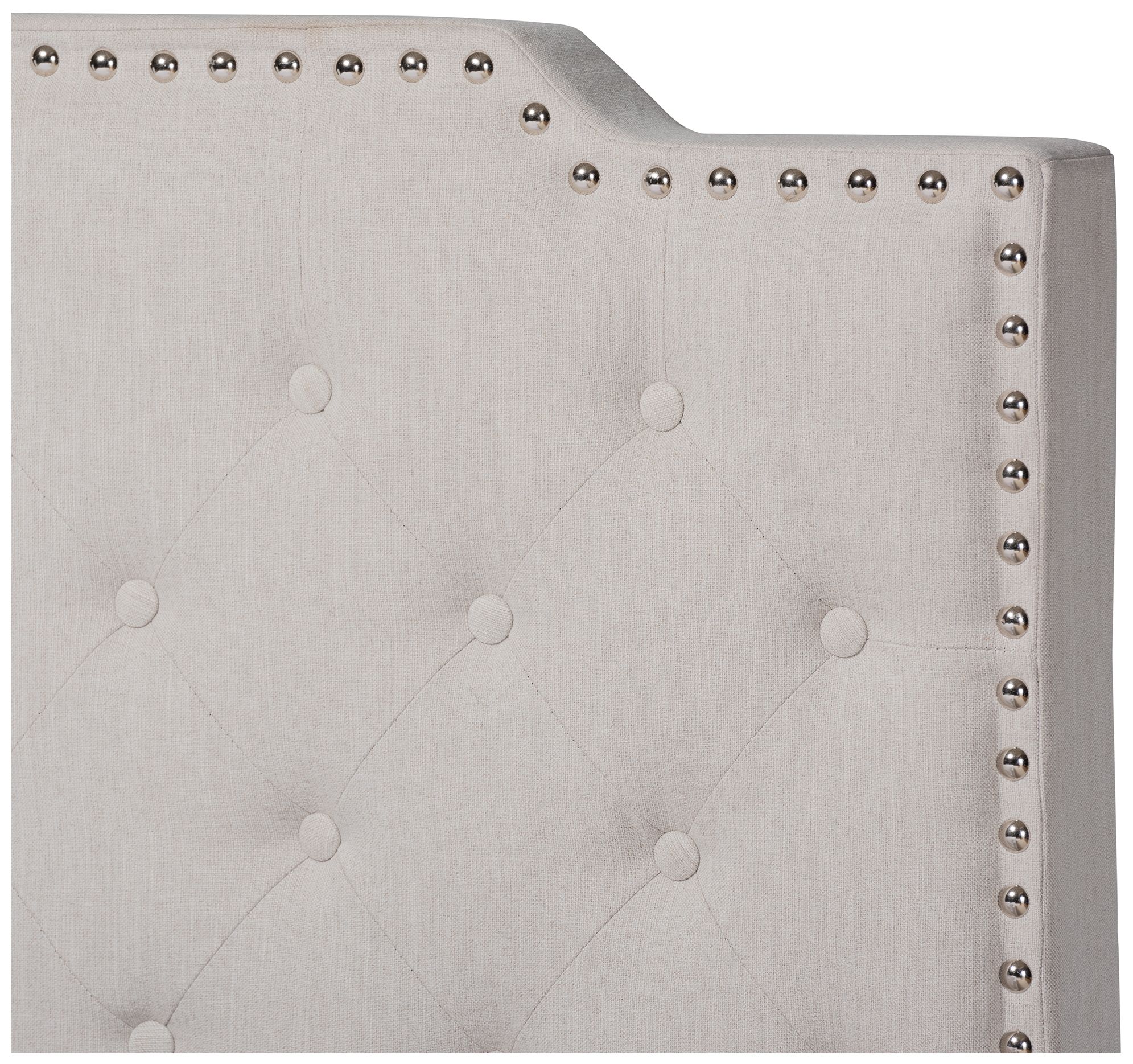 Image 4 Baxton Studio Marion Upholstered Button Tufted King Size Panel Bed more views