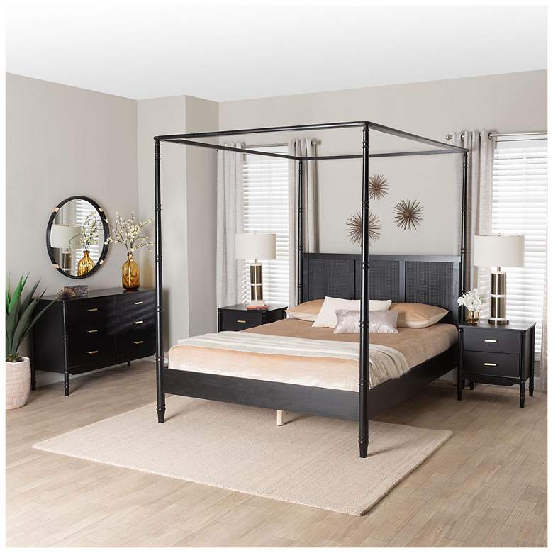Image 3 Baxton Studio Marisela 4-Piece Black King Size Bedroom Set more views