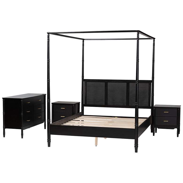 Image 4 Baxton Studio Marisela 4-Piece Black King Size Bedroom Set more views