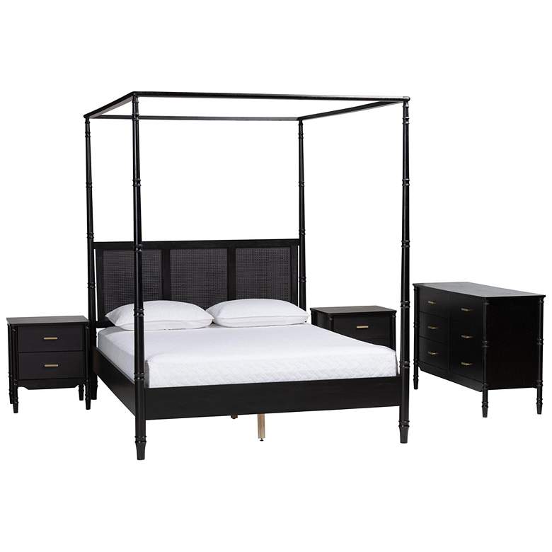 Image 2 Baxton Studio Marisela 4-Piece Black Queen Bedroom Set