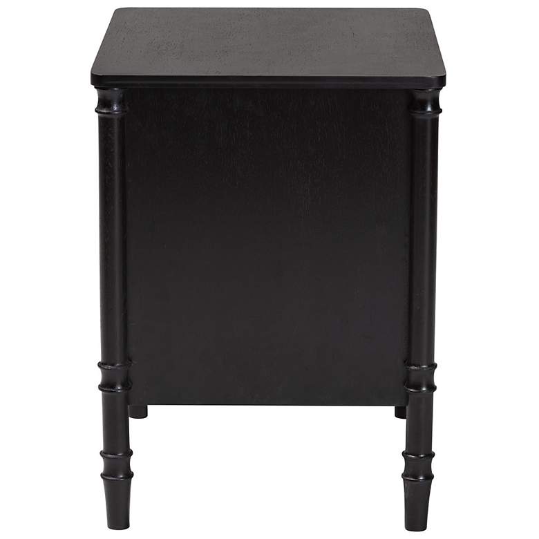 Image 5 Baxton Studio Marisela Black Wood 2-Drawer Nightstand with Gold Handles more views