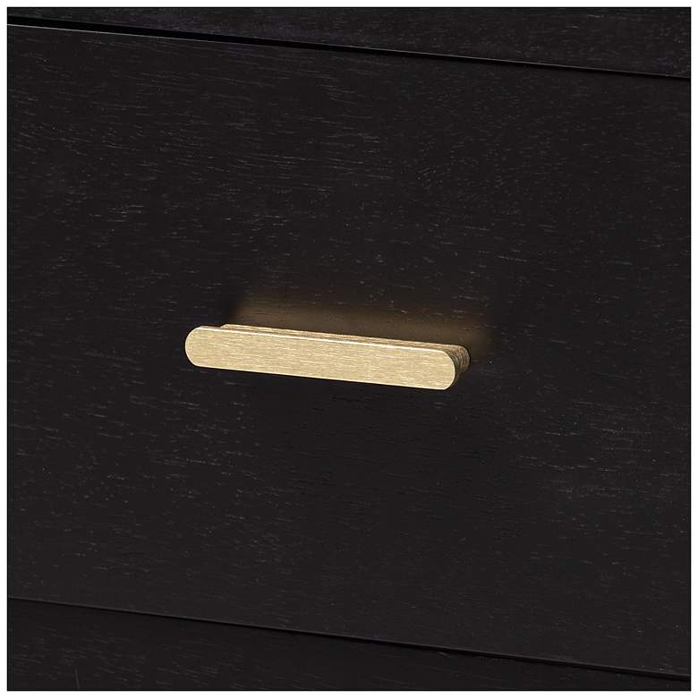 Image 6 Baxton Studio Marisela Black Wood 2-Drawer Nightstand with Gold Handles more views