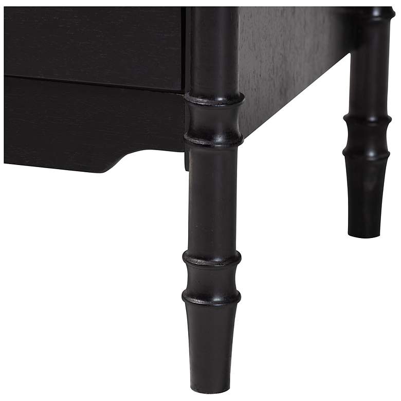 Image 7 Baxton Studio Marisela Black Wood 2-Drawer Nightstand with Gold Handles more views