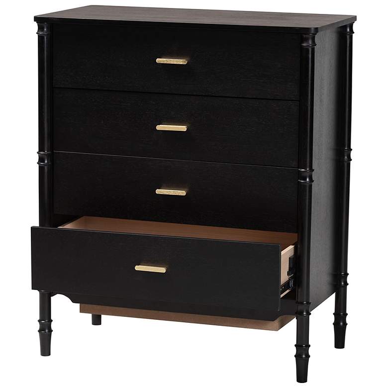 Image 3 Baxton Studio Marisela Black Wood 4-Drawer Vertical Storage Dresser more views