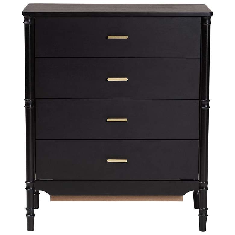 Image 4 Baxton Studio Marisela Black Wood 4-Drawer Vertical Storage Dresser more views