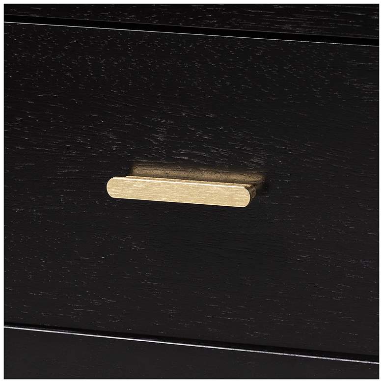 Image 7 Baxton Studio Marisela Black Wood 6-Drawer Wood Dresser with Gold Handles more views