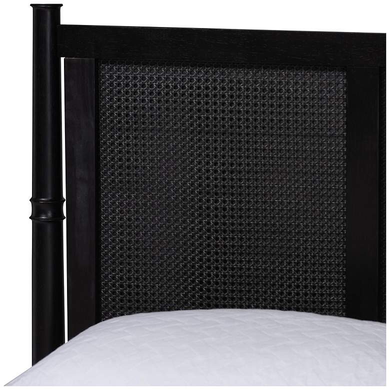Image 5 Baxton Studio Marisela Canopy Queen Bed with Synthetic Rattan Headboard more views