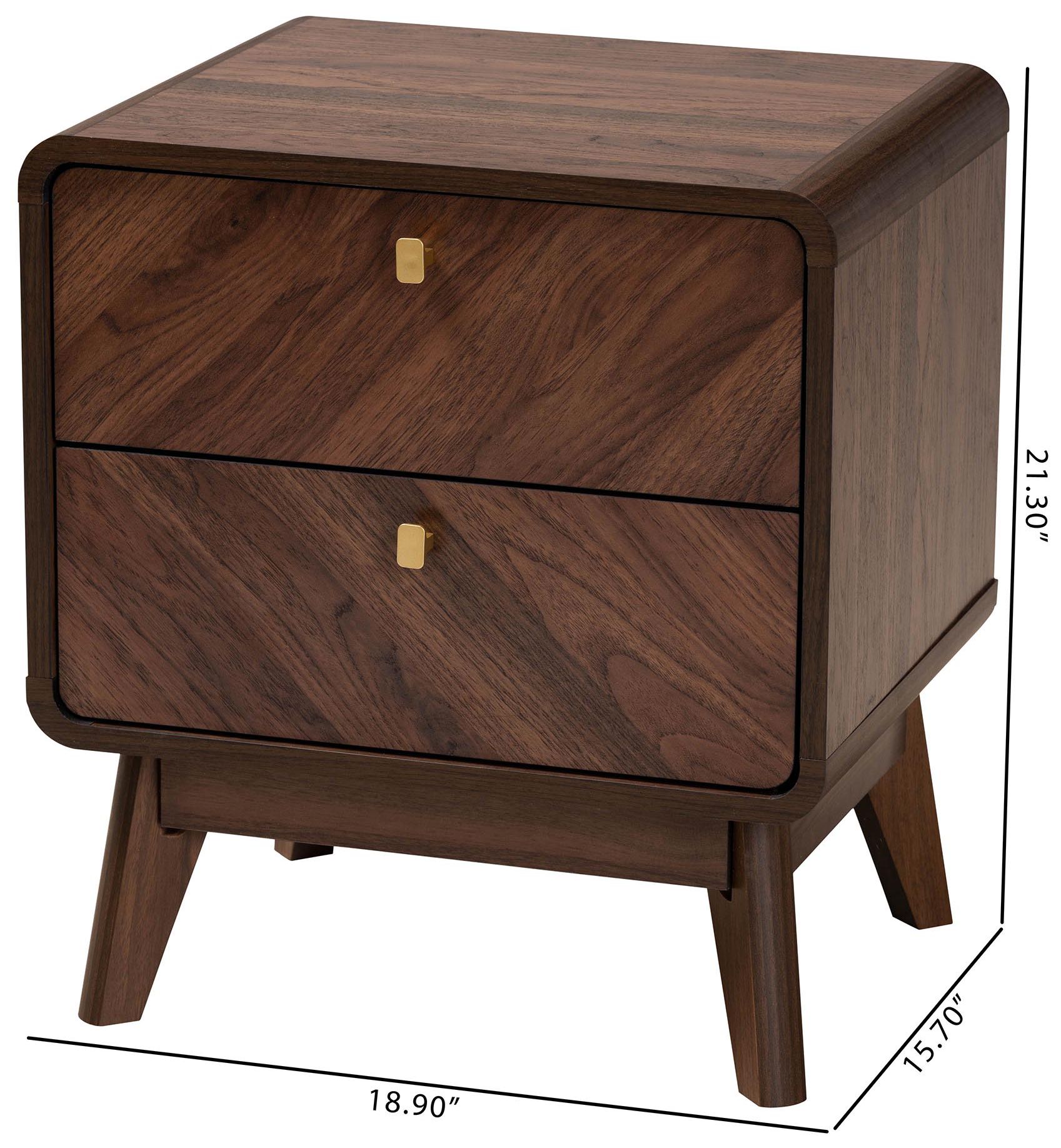Baxton Studio Markell 2-Drawer Nightstand