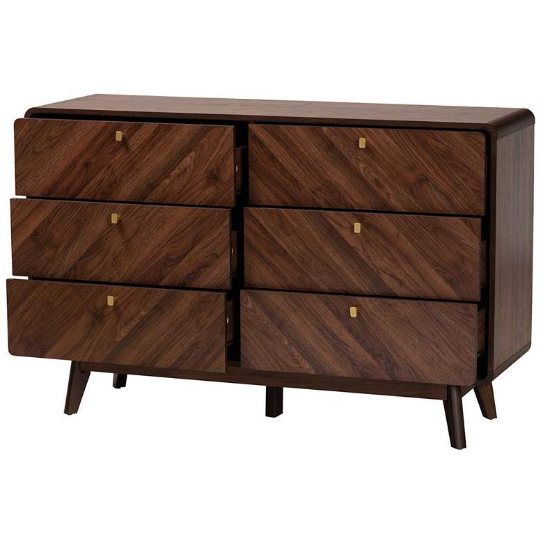 Image 3 Baxton Studio Markell Walnut Brown Finished Wood 6-Drawer Dresser more views
